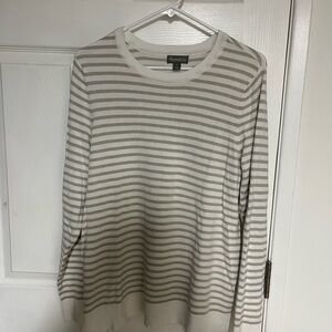 New without tags Style & Co cream and tan lightweight sweater long sleeve top